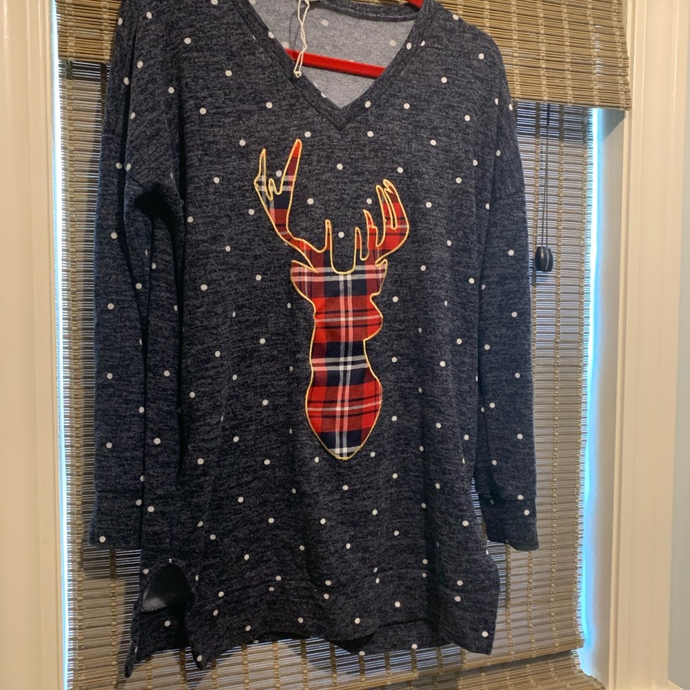 Pinkblush holiday reindeer sweatshirt - maternity